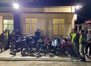 KRYD Polsek Bagan Sinembah Sasar Balap Liar, Belasan Motor Knalpot Brong Disita