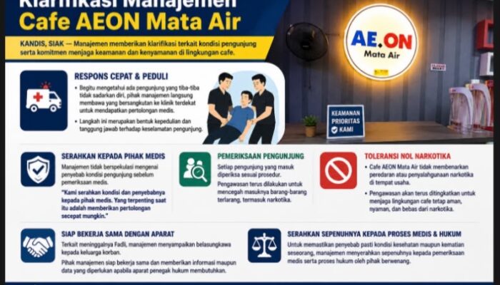 Klarifikasi Cafe AEON Mata Air: Setiap Pengunjung Selalu Diperiksa, Manajemen Tegas Tolak Peredaran Narkotika